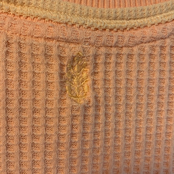 fp movement orange thermal long sleeve cropped waffle knit top. Free people. S - Picture 12 of 13